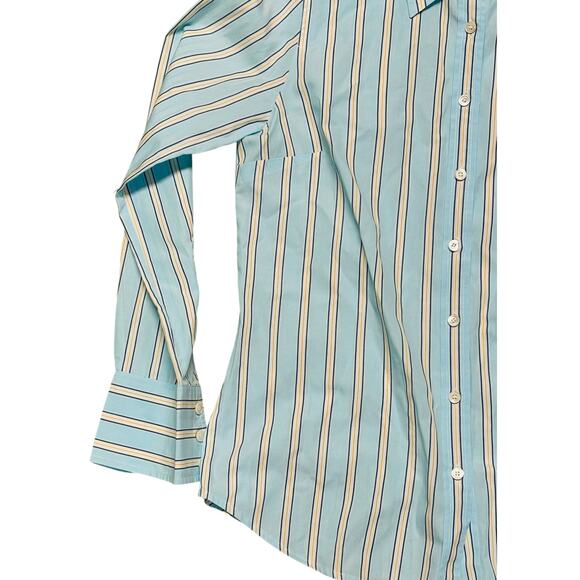 J.Crew Everyday Cotton Shirt Womens Medium Blue Striped Slim Fit - Picture 6 of 8